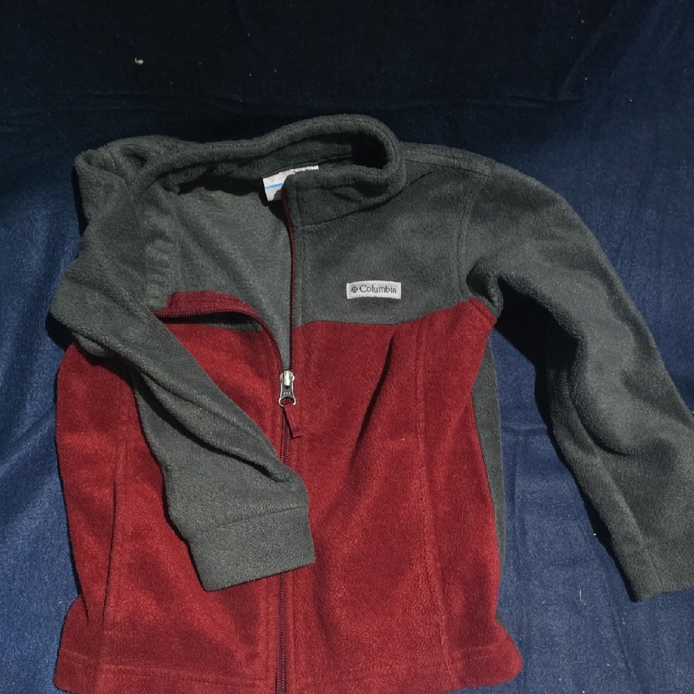Columbia Burgundy and Charcoal Fleece Jacket